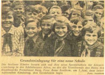 Zeitungsartikel zur Schulgründung1952